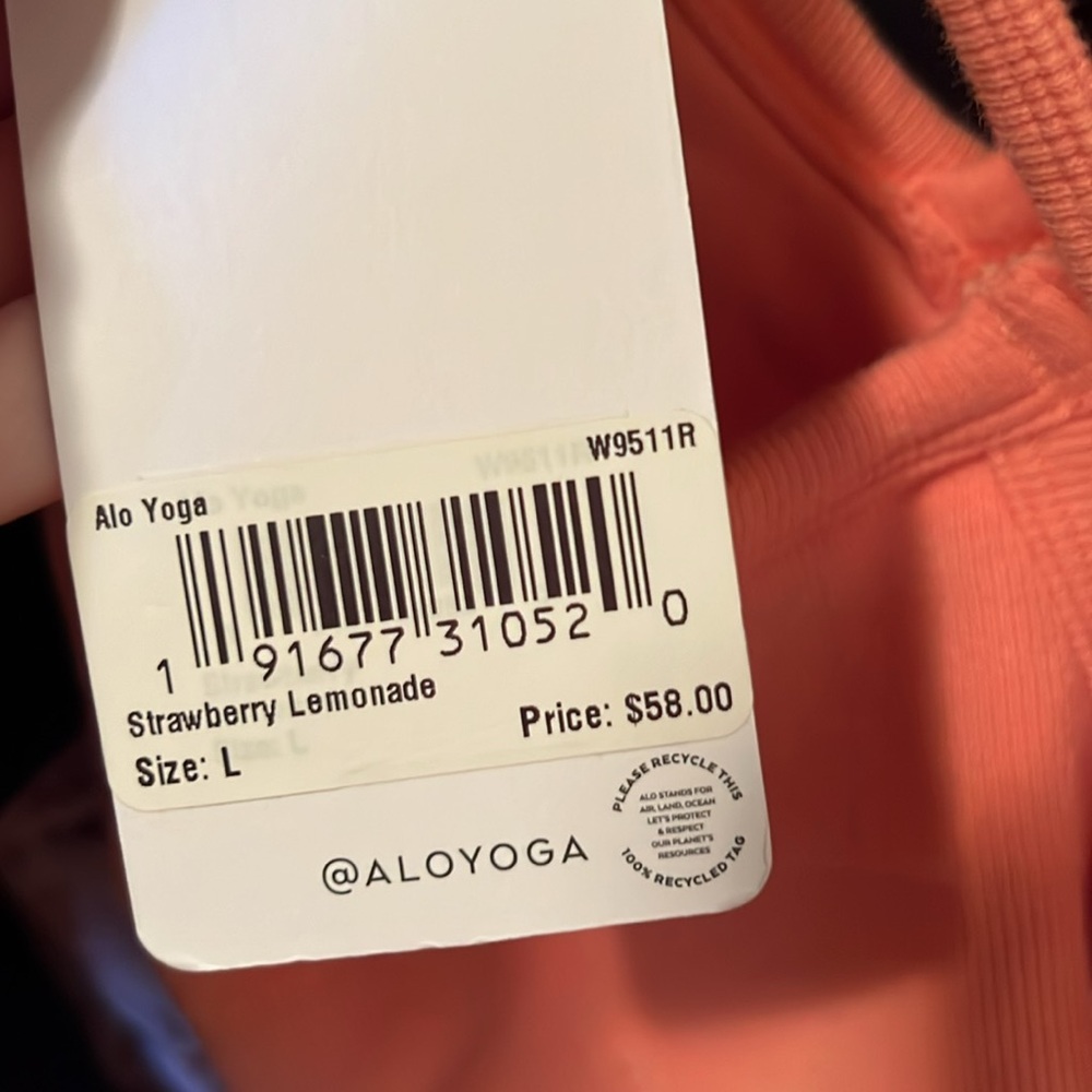 NWT ALO Seamless Ribbed Low Back Bra - Picture 3 of 5
